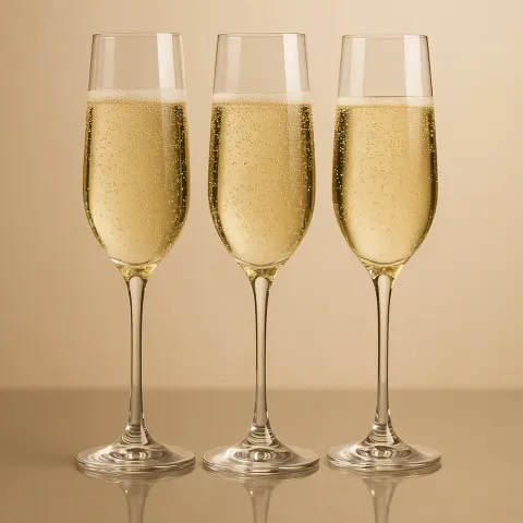 Three Sophisticated Champagne Glasses