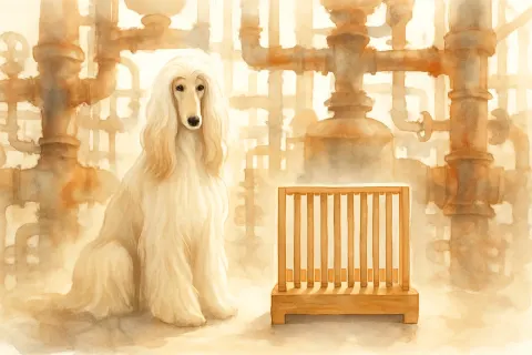 Cream-colored Afghan Hound