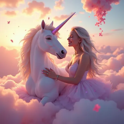 Blissful Dreamer and Her Iridescent Unicorn