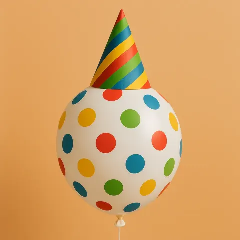 Circular Balloon Featuring Polka Dots