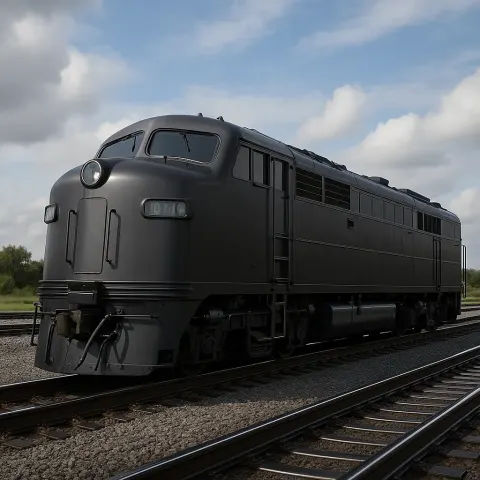 Modern Locomotive in a Rich Charcoal-gray Hue