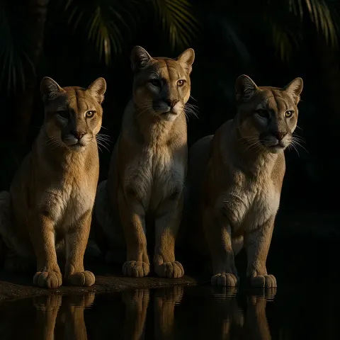 Three Diverse Cougars