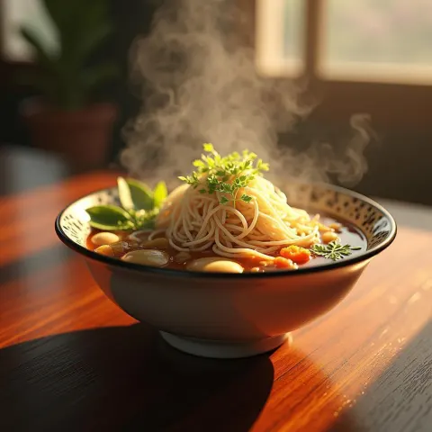 Steaming Bowl of Pho in Octane Detail
