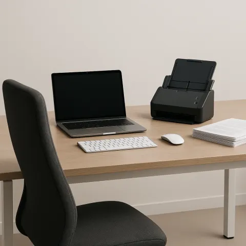 Modern Office Arrangement Featuring a Sleek Desk