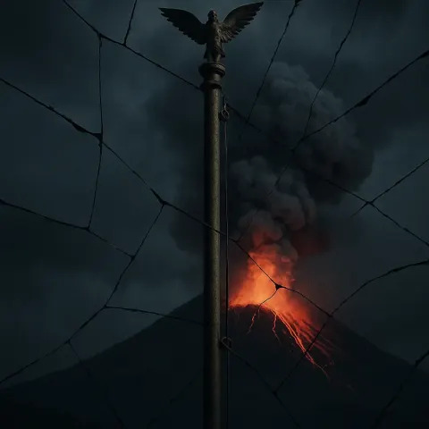 Against the Dramatic Backdrop of a Volcanic Summit