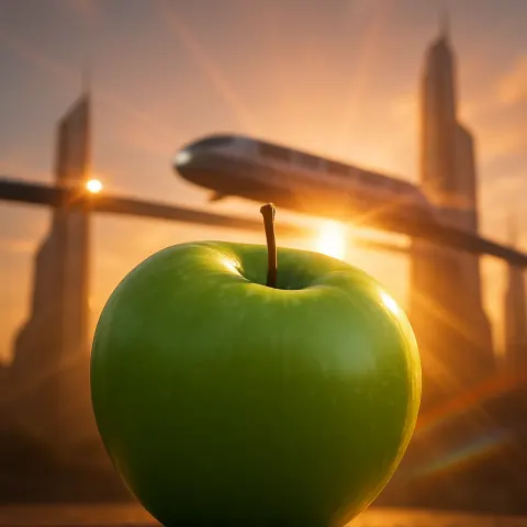 Single Granny Smith Apple—its Vibrant Green Skin