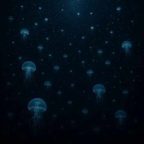 Innumerable Glowing Jellyfish Drift Like Distant Stars