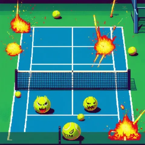 Tennis Ball Monsters in Laser Arcade Duel