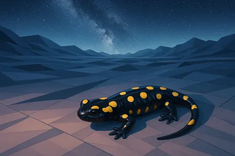 Single European Fire Salamander