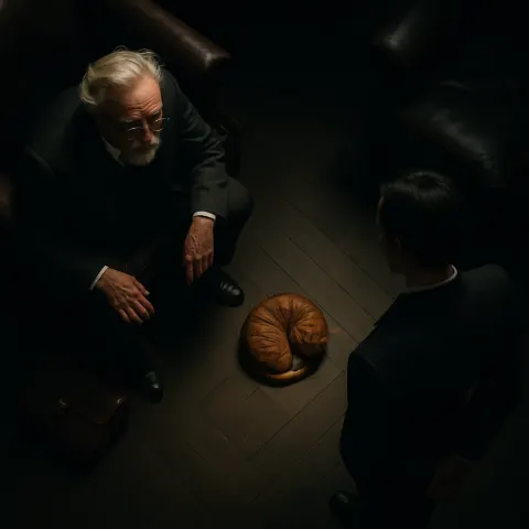 Quiet Scholarly Ambiance Materializes as Deep Leather Armchairs
