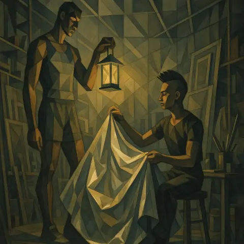 Tall Athlete Watches their Mohawked Lover