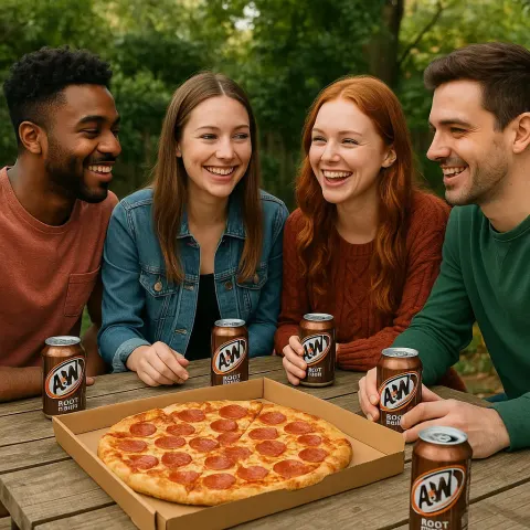 Group of People Sitting Outdoors at a Table