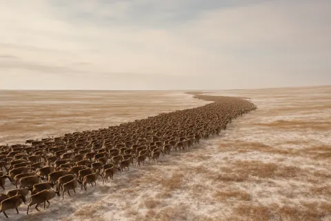 Immense Herd of Caribou