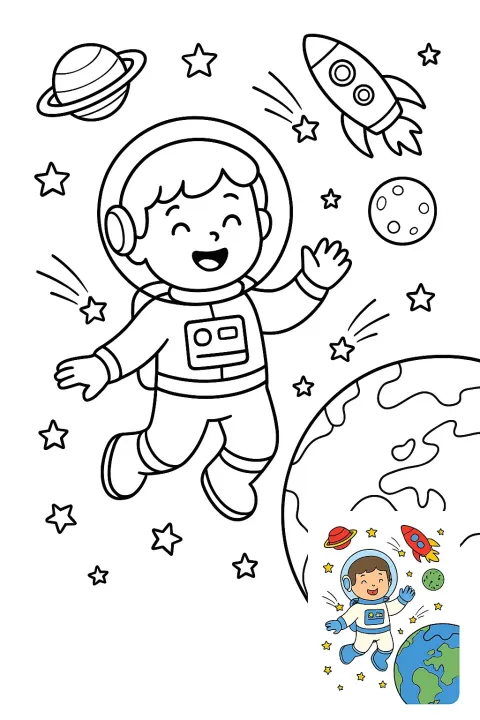 Black and White Coloring Illustration