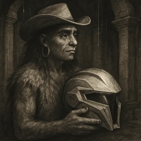 Contemplative Prehistoric Cave Dweller of Middle Eastern Descent