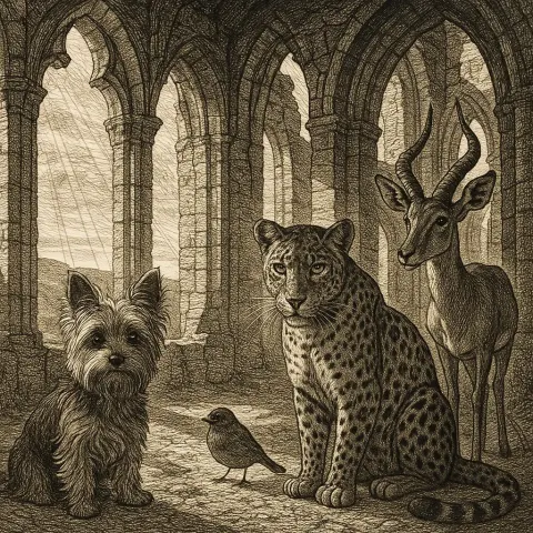 Off-center Yorkshire Terrier