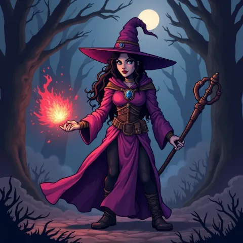 Evil Sorceress in Misty Pixel Style
