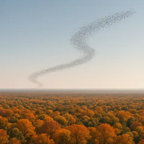 Vast Flock of Migratory Birds