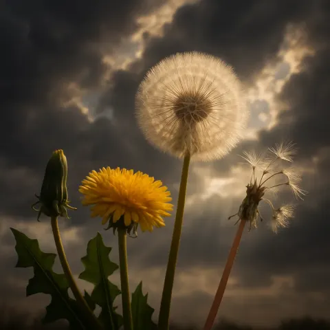 Against Dramatic Volumetric Clouds Pierced by God Rays