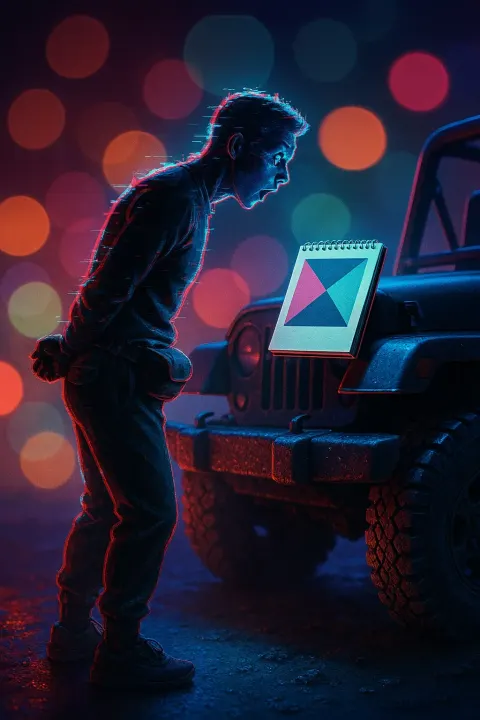 Person Whose Silhouette Subtly Flickers