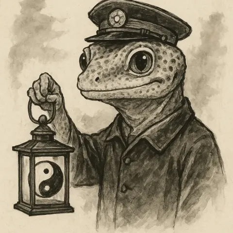 Traditional Chinese Ink-style Painting of a Gecko