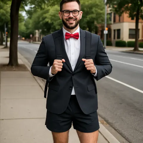 Man Wearing a Suit Jacket