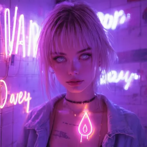 Neon Tear Tattoo of Emily Davey