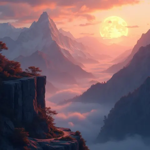 Kaleidoscopic Mountain Vista at Octane Dusk