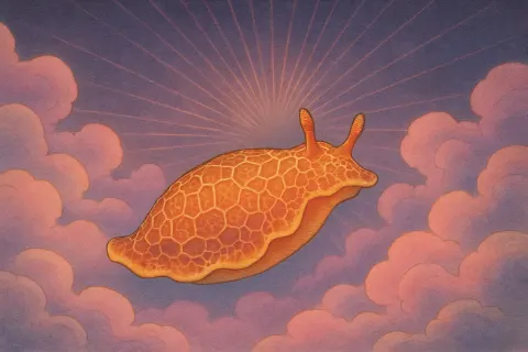 Intensely Bright and Vivid Single Sea Slug
