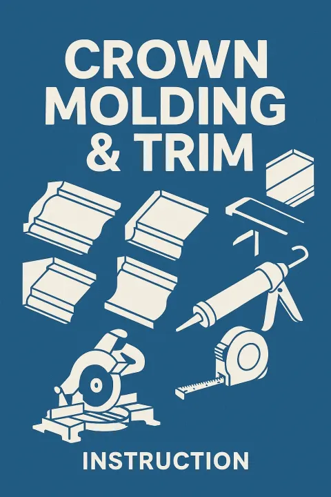 Blue Instruction Guide Cover Featuring the Title "Crown Molding &