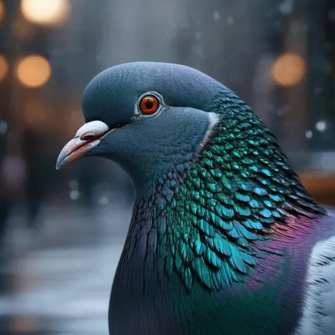 Luxurious Pigeon in Cinematic Bokeh