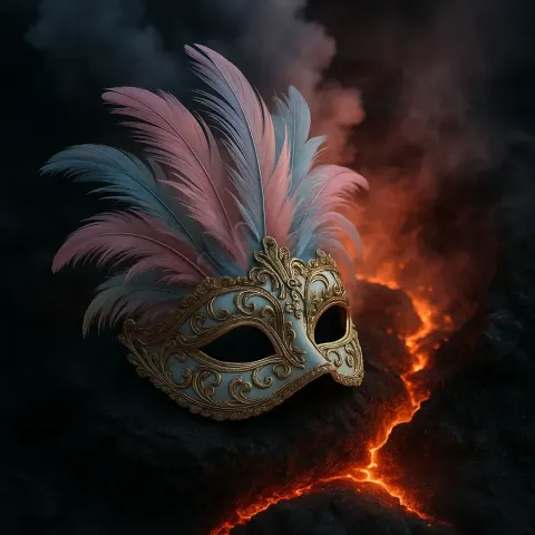 Ornate Pastel Feathered Mask