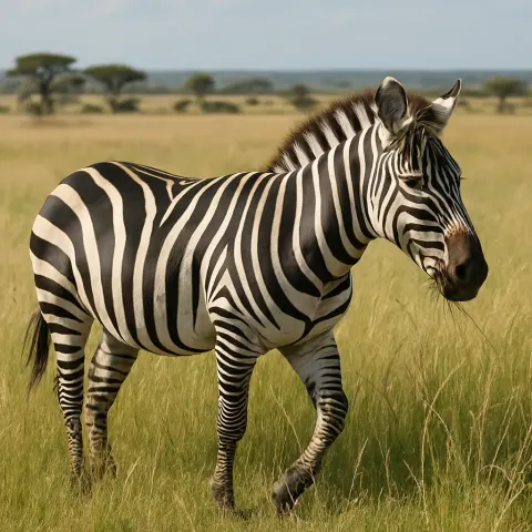 Herbivorous Mammal with Stripes