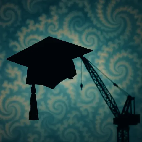Mortarboard and Crane
