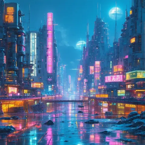 Stories Unfolding in Neon Lit Streets