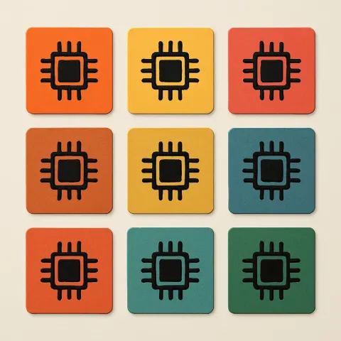 Set of Nine Square Tags