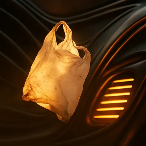 Dusty White Plastic Bag