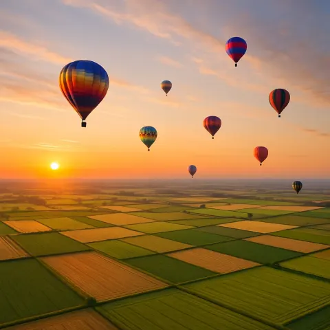 Several Hot Air Balloons