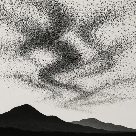 Massive Flock of Countless Birds Creates Dynamic
