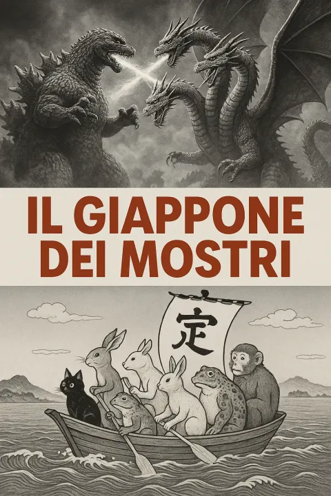 Promotional Poster Showcasing "Il Giappone Dei Mostri" with Godzilla