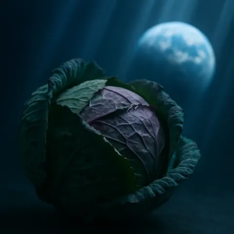 Deep Green and Reddish-purple Cabbage Head