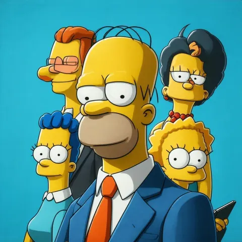The Office Cast Drawn Simpsons Style