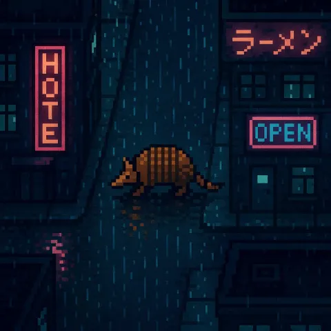 8-bit Armadillo Navigates Dim