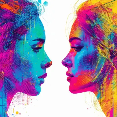 Dual Profile Faces in Vivid Symmetry