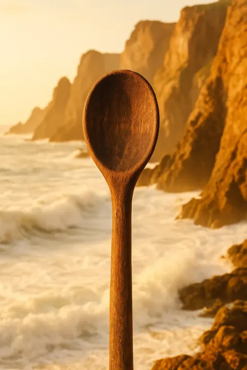 Single Wooden Spoon—characterized by its Standard Cooking Spoon Length