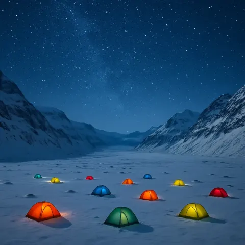 Scattering of Brightly Colored Tents