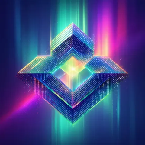 Northern Lights Logo in Geometric Aurora