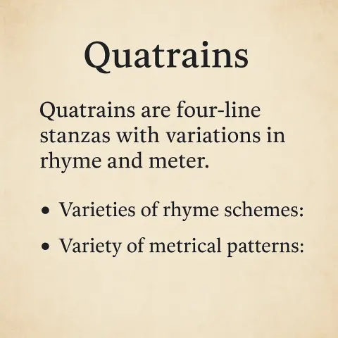 Textual Slide Explaining Quatrains as Four-line Stanzas