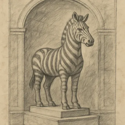 Image Scan of a Drawing Depicting a Mural