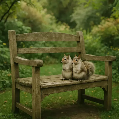 Old Wooden Bench Sits Quietly